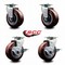Service Caster 5 Inch Poly on Polyolefin Swivel Caster Set with Roller Bearings 2 Brakes SCC SCC-20S520-PPUR-2-TLB-2 - alternate 4